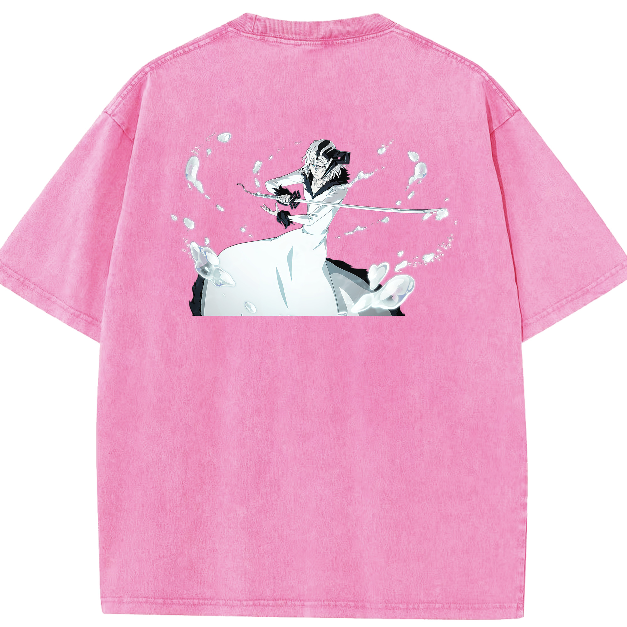 （画像用） ブリーチ 黒崎一護（くろさき いちご）BLEACH Kurosaki Ichigo 綿100% ヴィンテージ風 半袖Tシャツ（背面プリント）